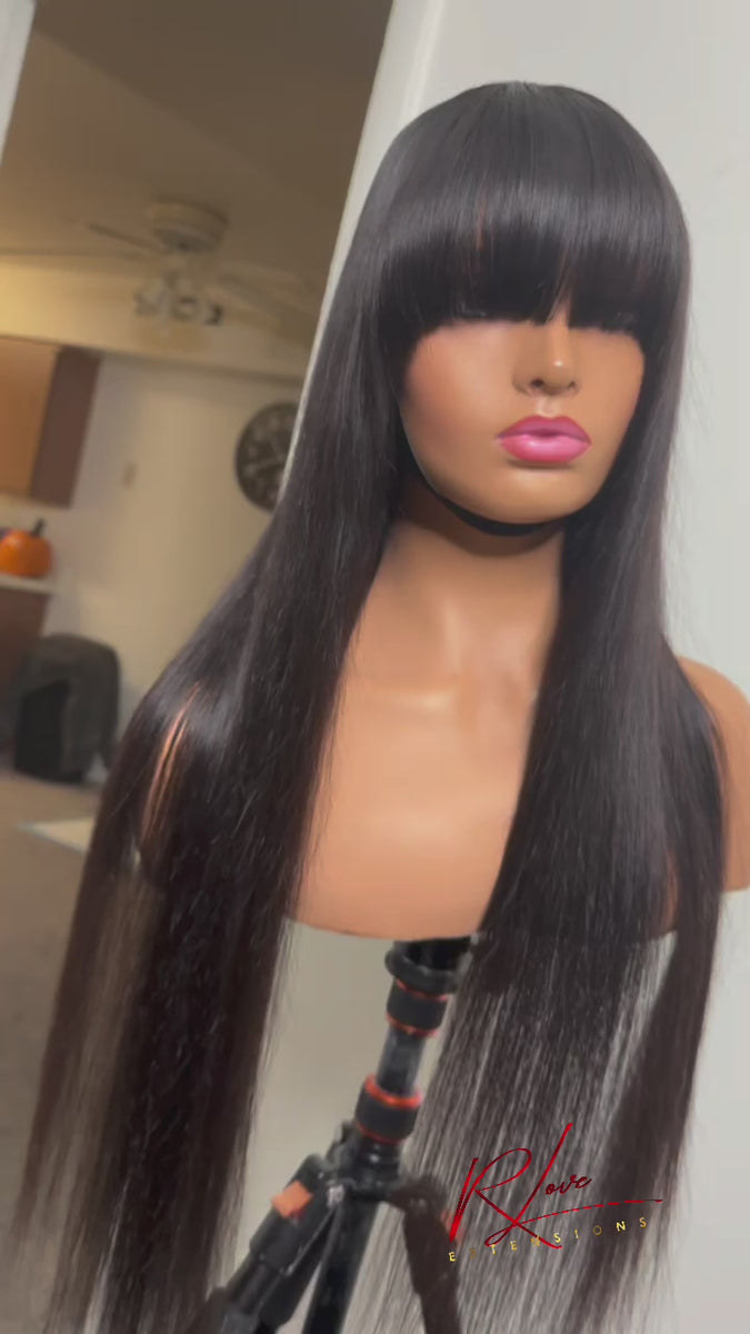 Wowfactor Black chinese red selling bang wig