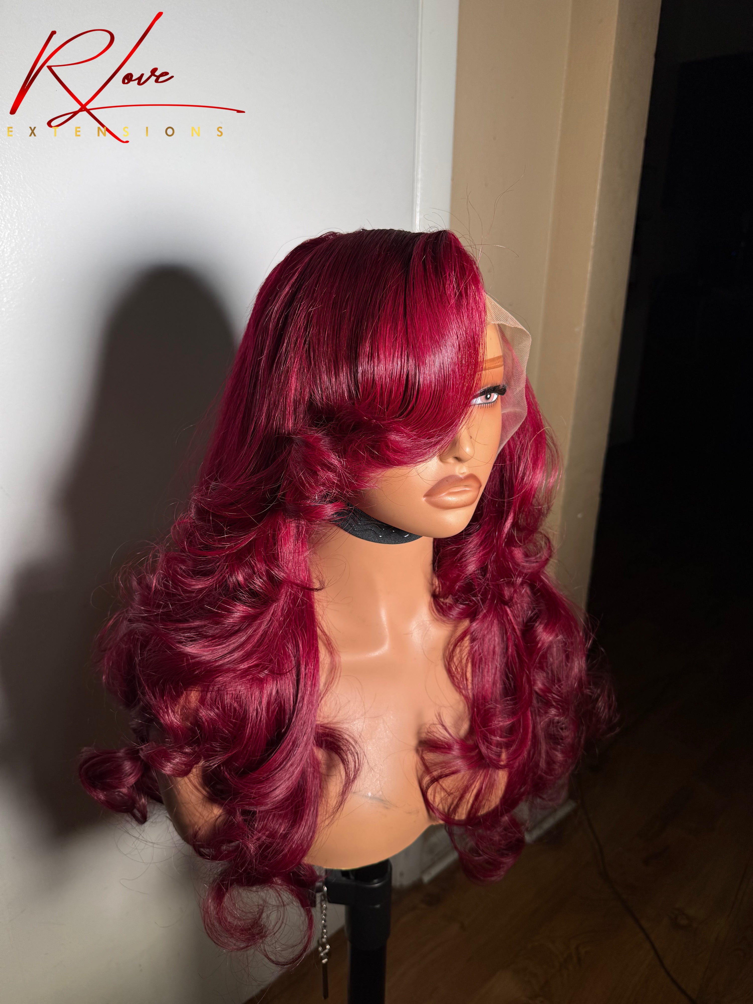 28” Burgundy Frontal Ready-To-Wear Wig
