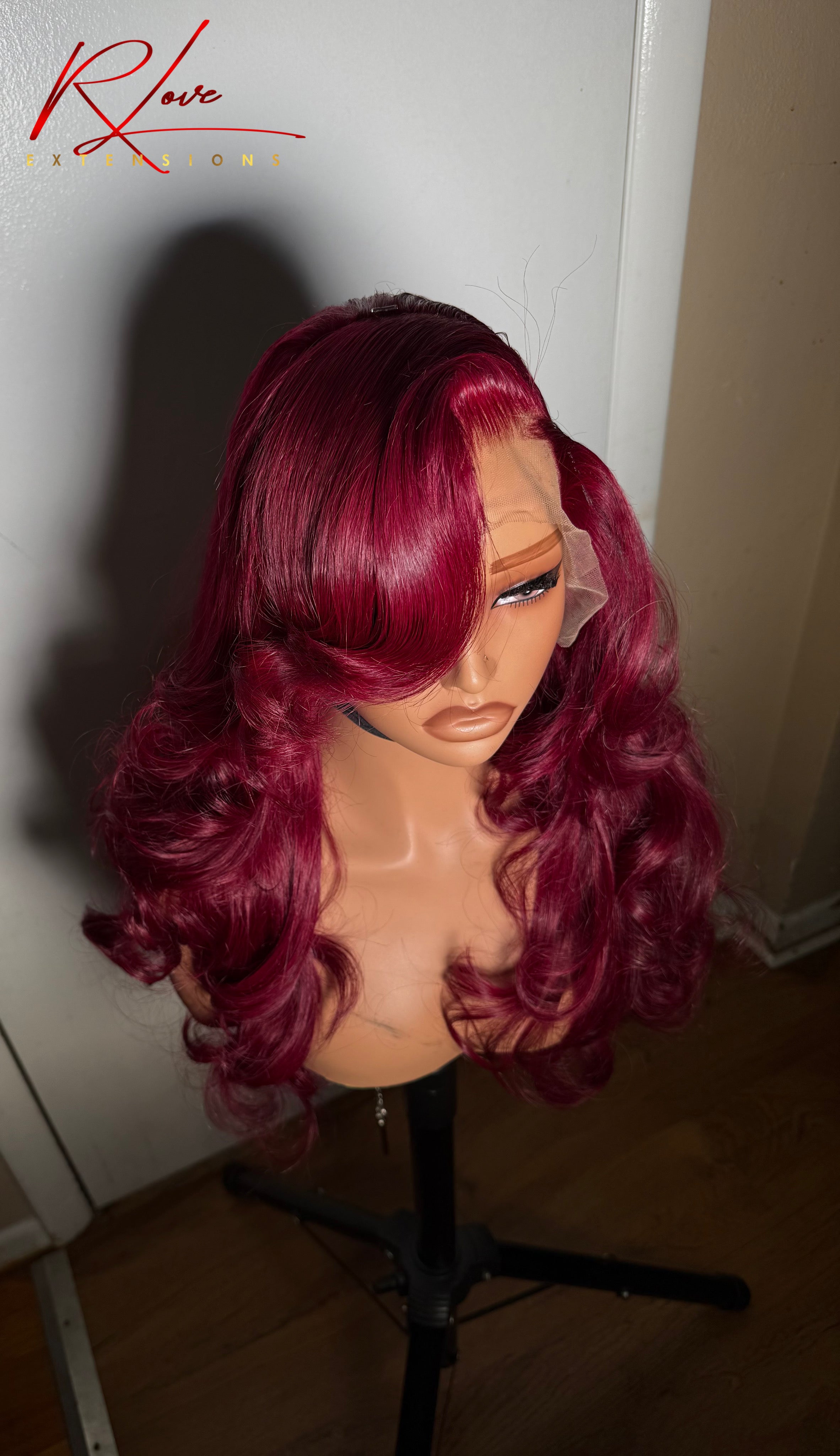 28” Burgundy Frontal Ready-To-Wear Wig