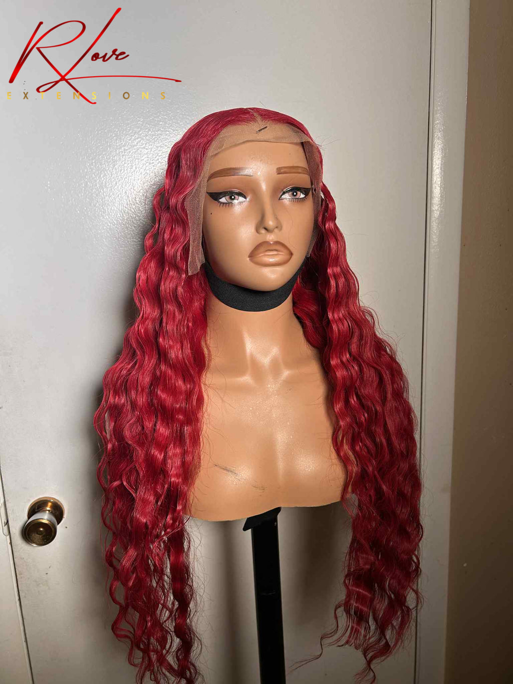 28” Bright Red Crimped Ready-To-Wear Wig