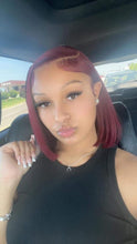 Load image into Gallery viewer, 12” Burgundy Straight Frontal Wig
