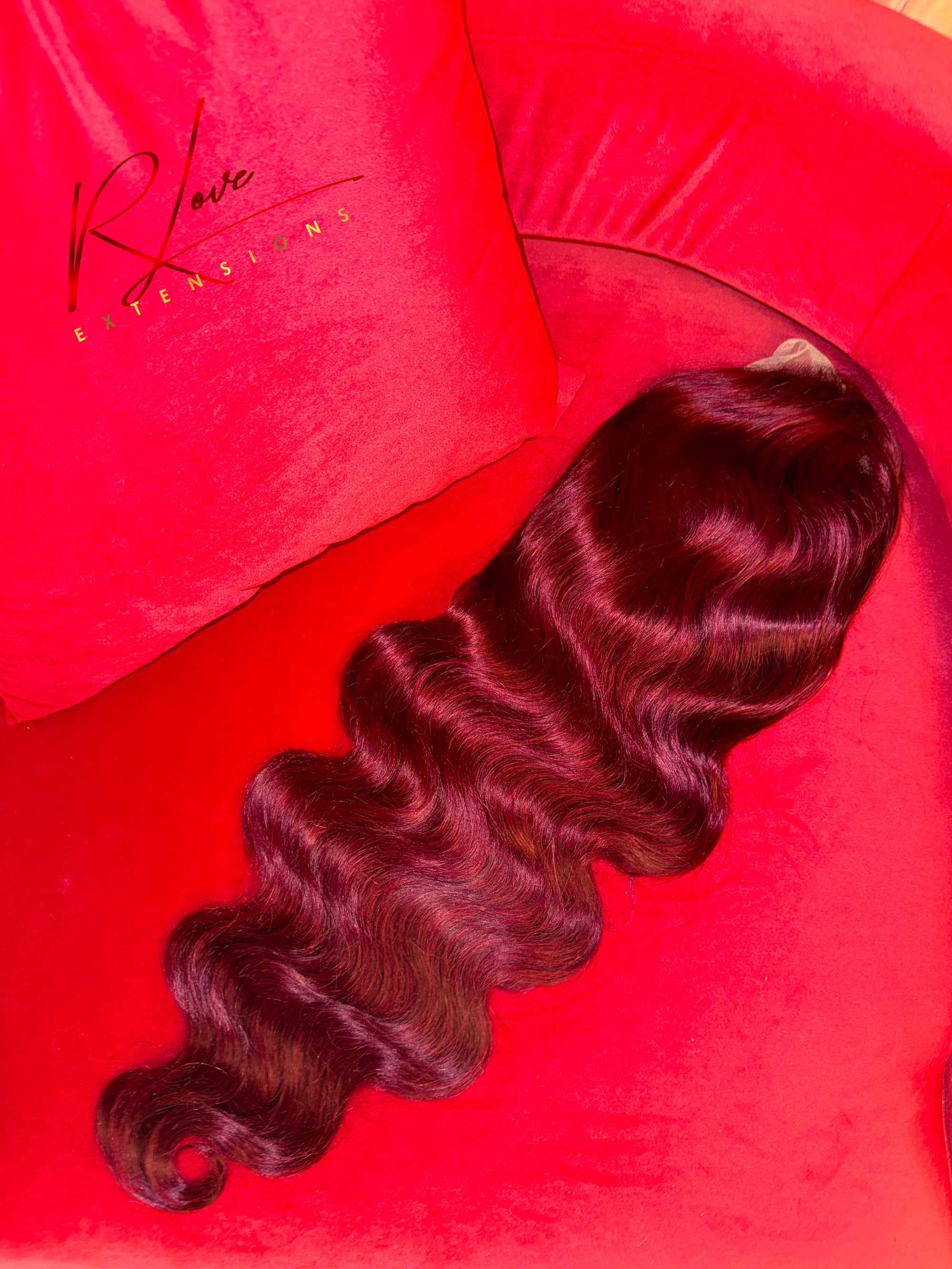 28” Burgundy Body Wave Frontal Wig