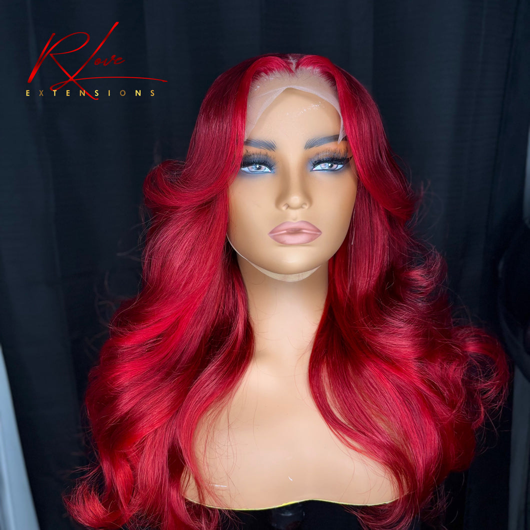 24” Two Toned Red Ready-To-Wear Wig