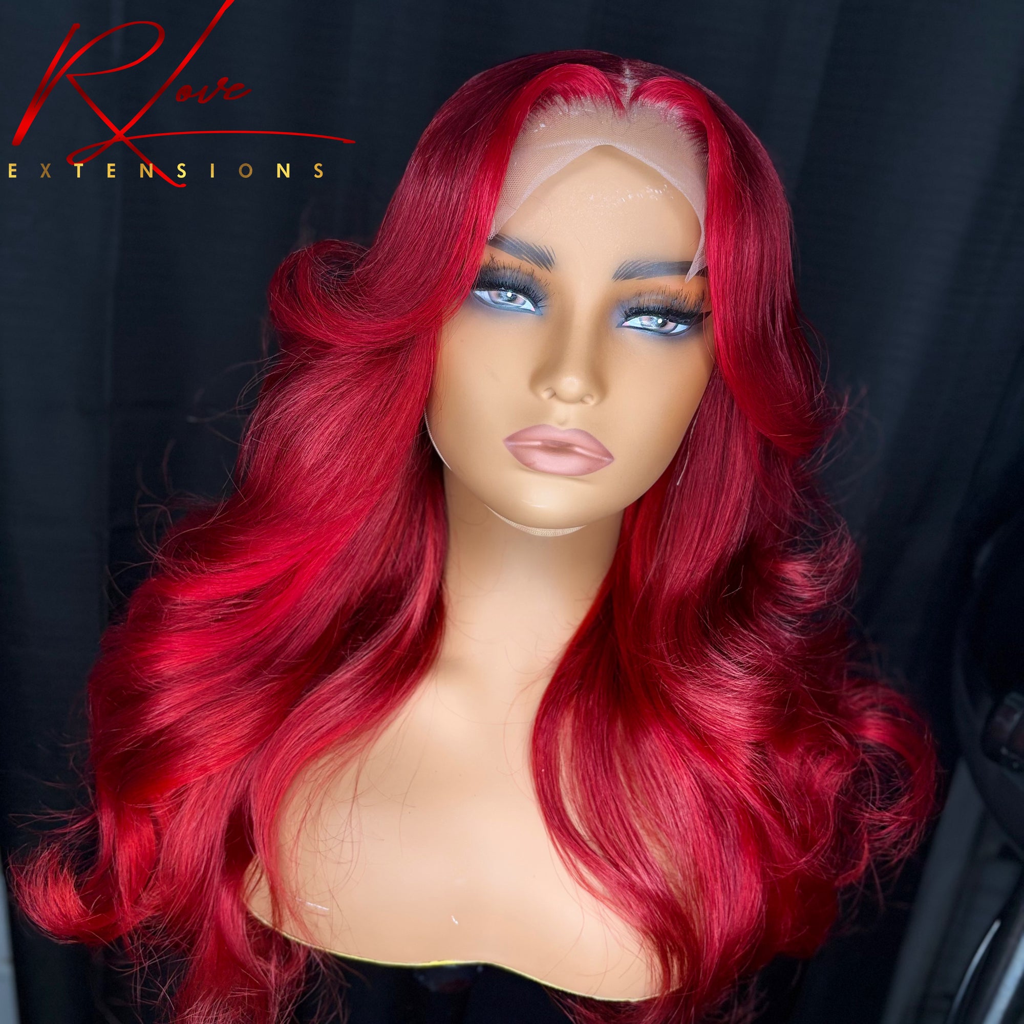 24” Two Toned Red Ready-To-Wear Wig