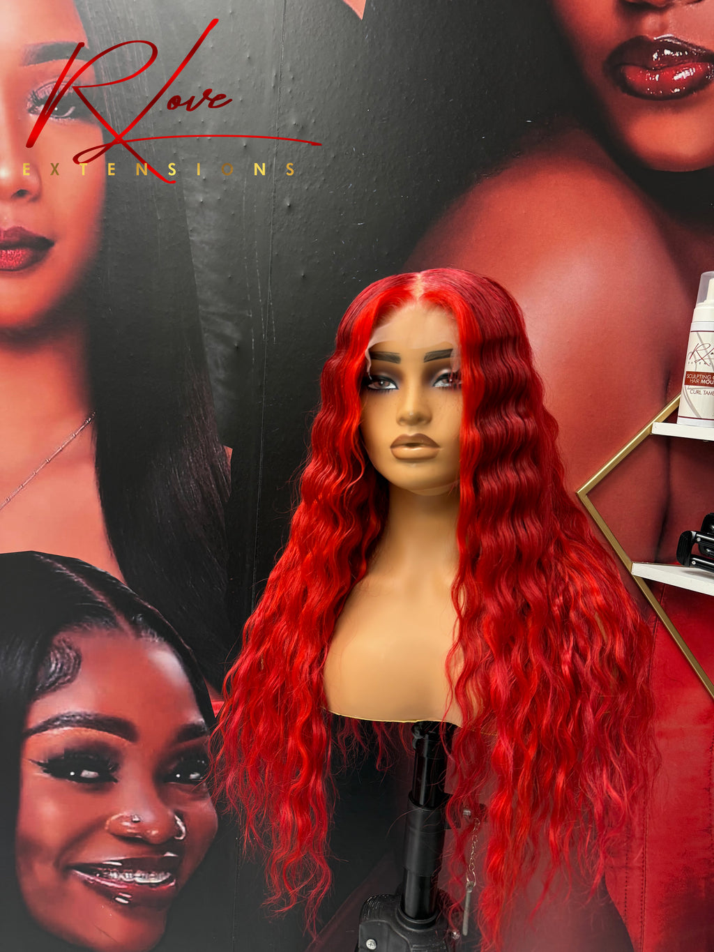 26” Red/Burgundy Ready-to-Wear Wig