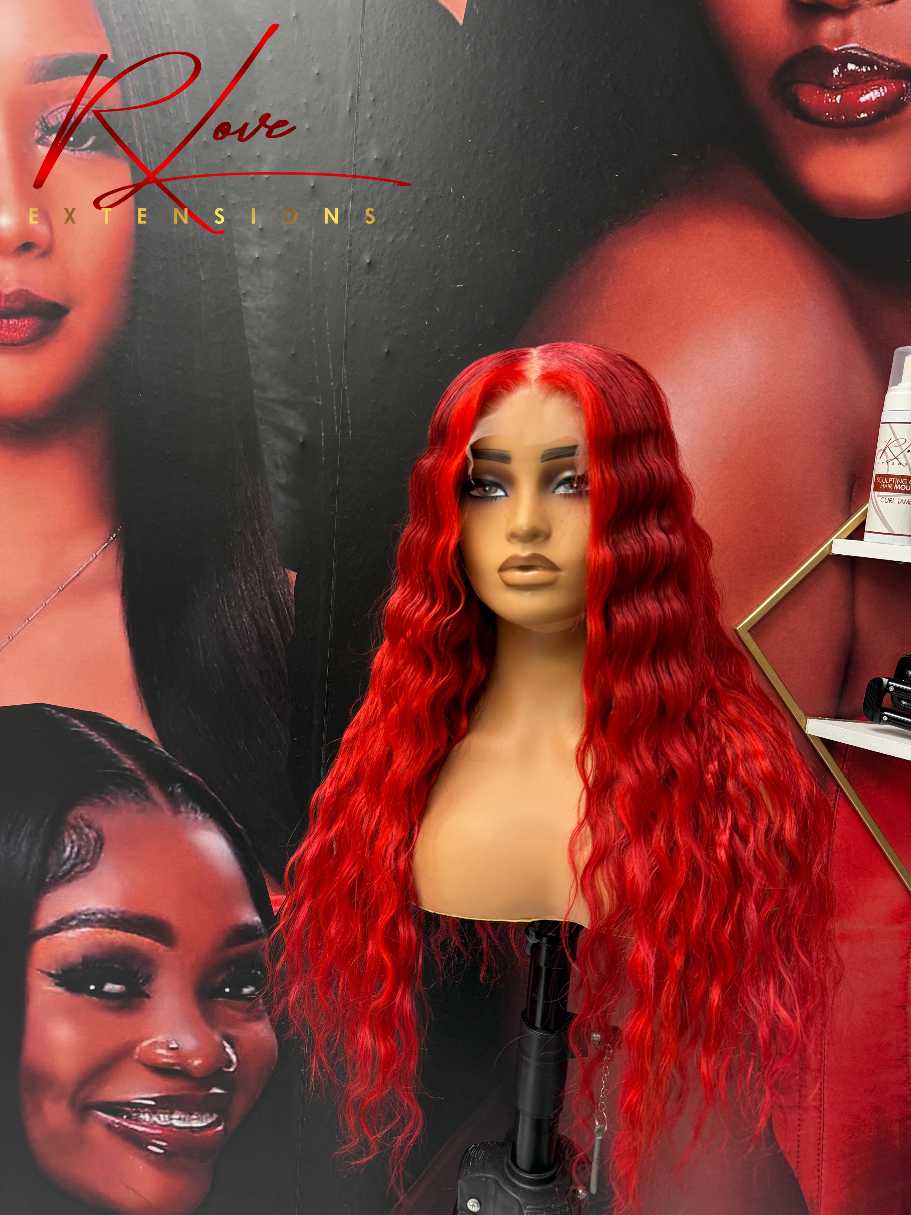 26” Red/Burgundy Ready-to-Wear Wig