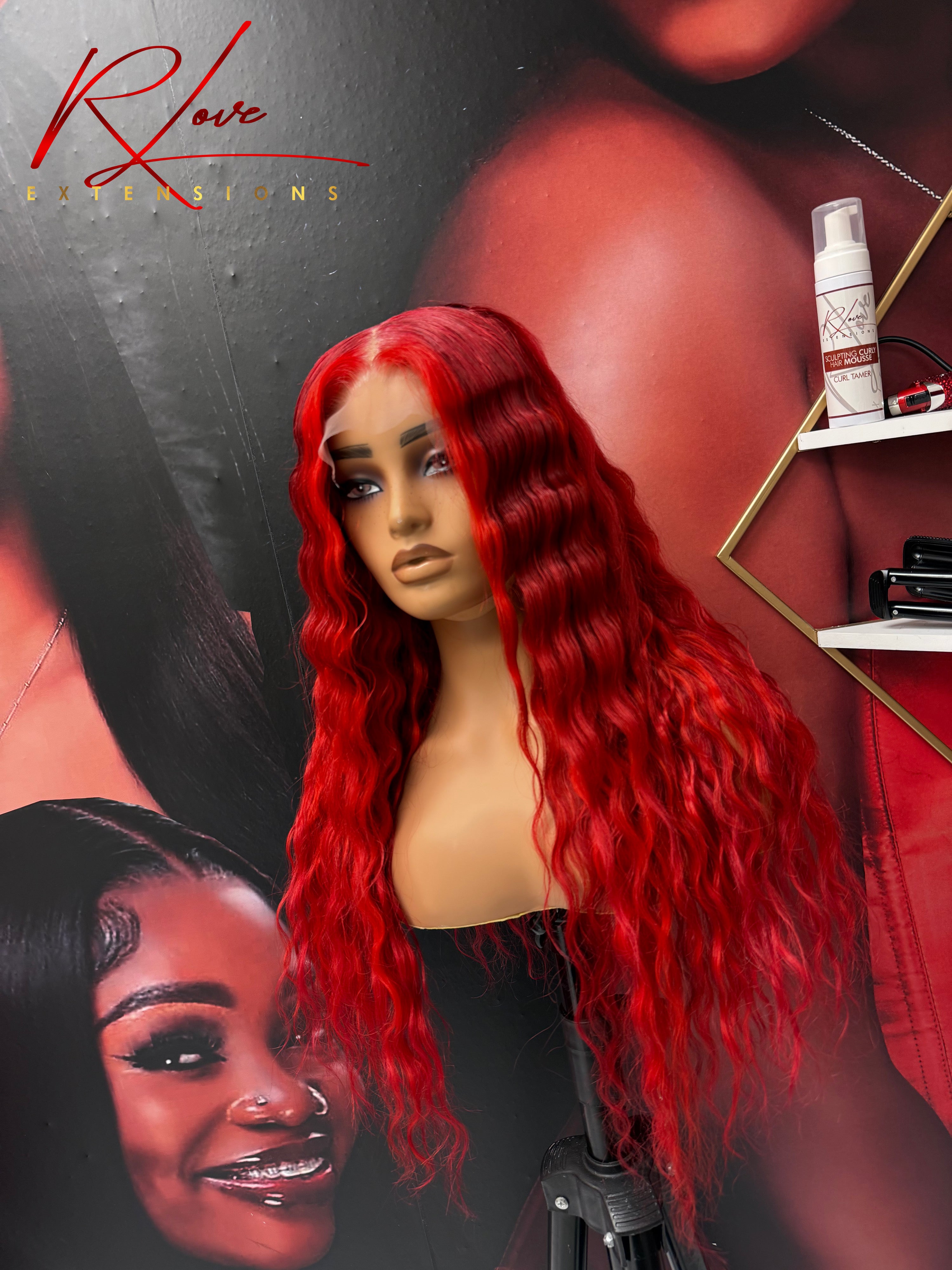 26” Red/Burgundy Ready-to-Wear Wig