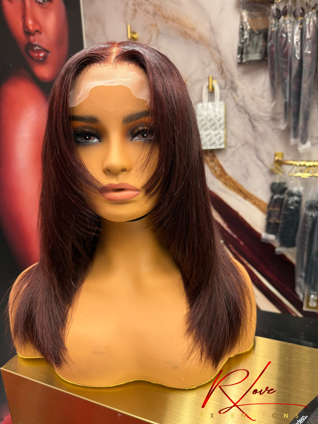 16” Burgundy Layered Ready-To-Wear Wig