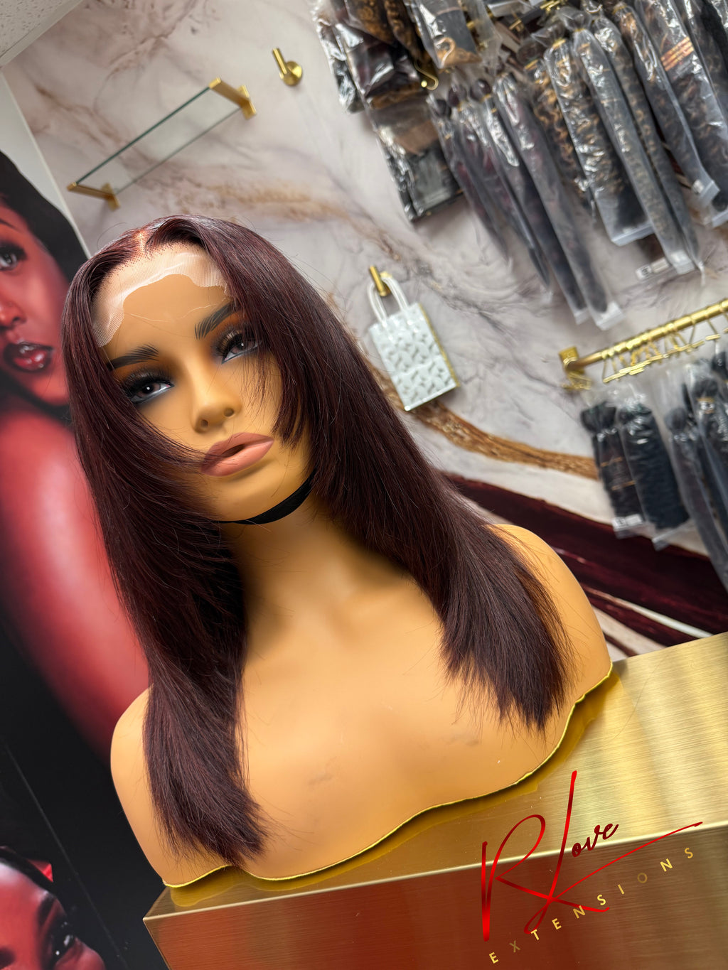 16” Burgundy Layered Ready-To-Wear Wig