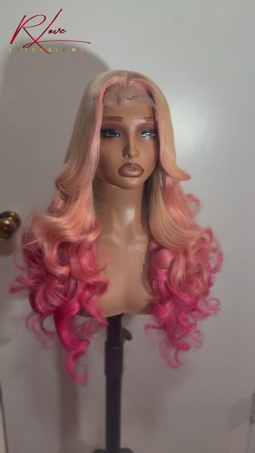 32” Pink Ombré 5x5 Ready-To-Wear Wig
