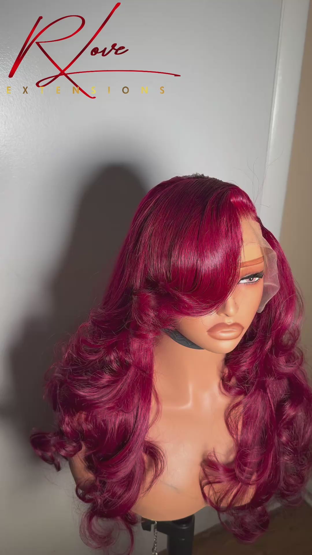 28” Burgundy Frontal Ready-To-Wear Wig