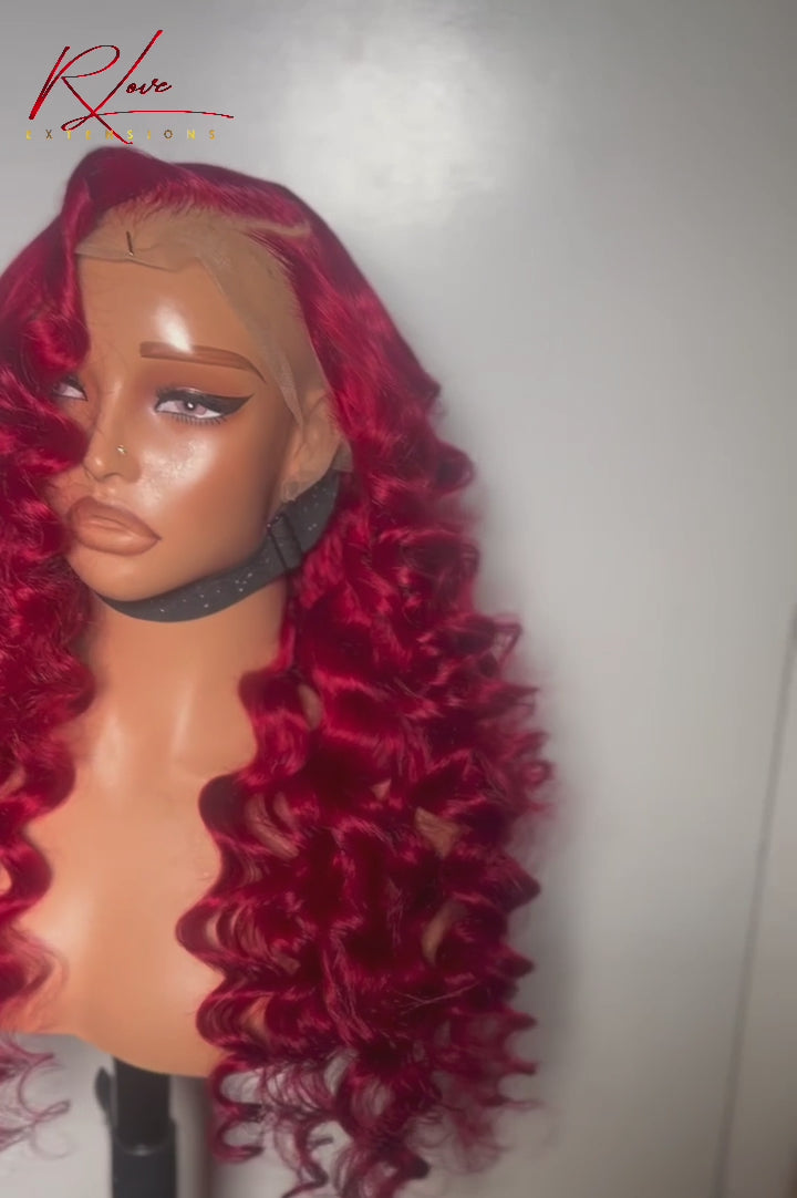 28” Bright Red Frontal Ready-To-Wear Wig