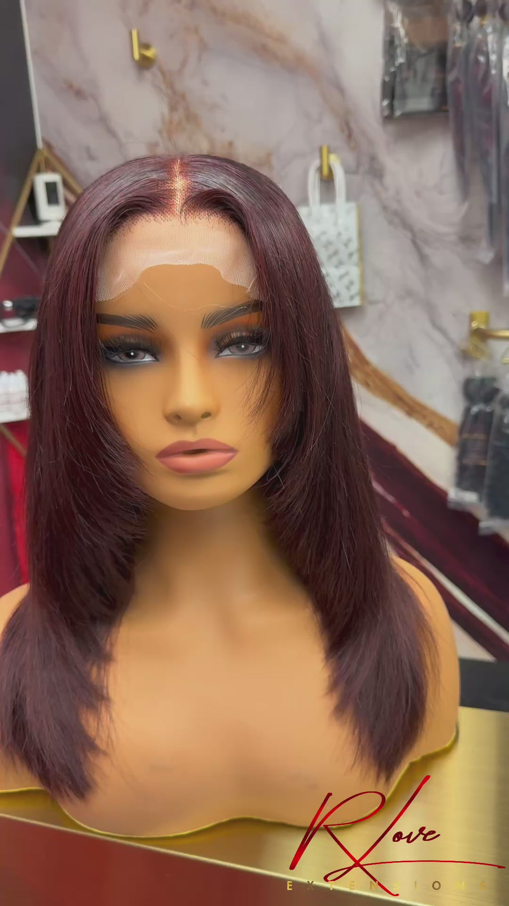 16” Burgundy Layered Ready-To-Wear Wig