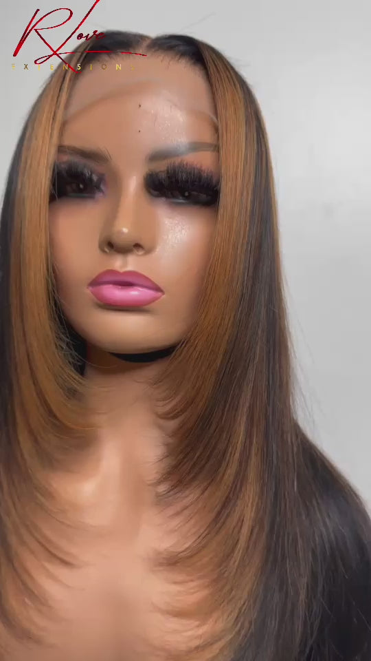 16” 5x5 Ready-to-wear highlight layered lace wig