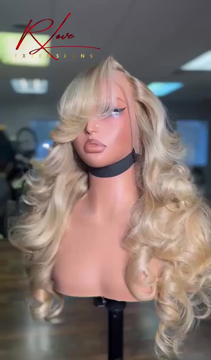 28” Blonde Mixed Side Part Ready-To-Wear Wig