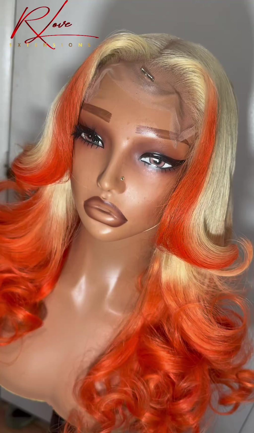 26” Blonde/Orange Ombre Ready-to-Wear Wig