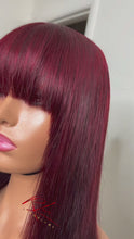 Load and play video in Gallery viewer, 24” Burgundy Chinese Bang Wig
