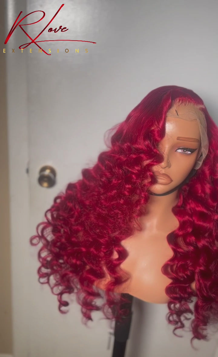 28” Bright Red Frontal Ready-To-Wear Wig
